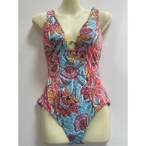 BECCA Sample Piece No Care Label Floral One Piece‎ Swimsuit Women's Size S